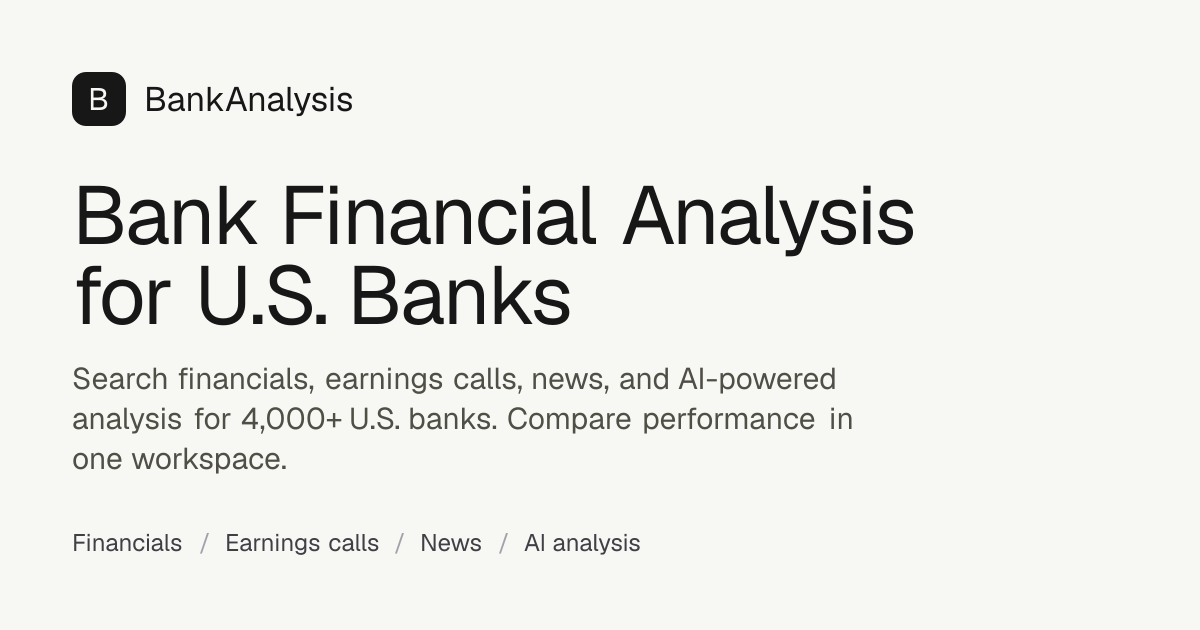 Bank Financial Analysis for U.S. Banks | BankAnalysis